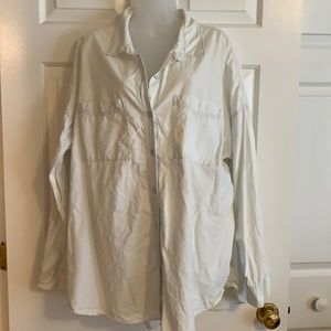 Women’s Light Wash Denim Button Down Tunic, XXL
